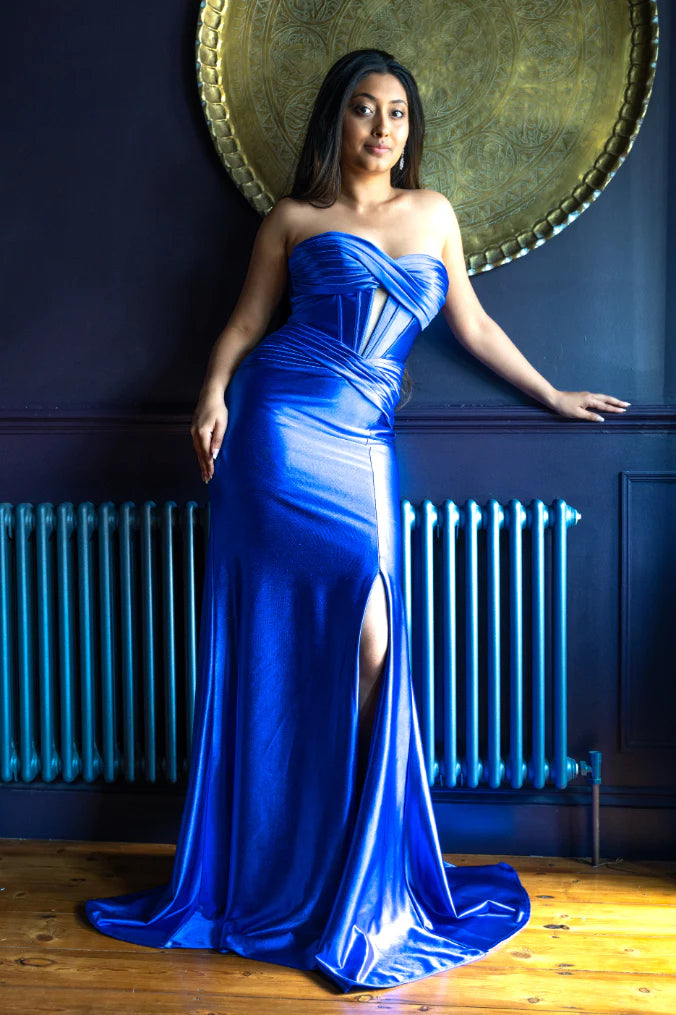 1225 Royal Blue Lenora Sapphire Strapless Dress